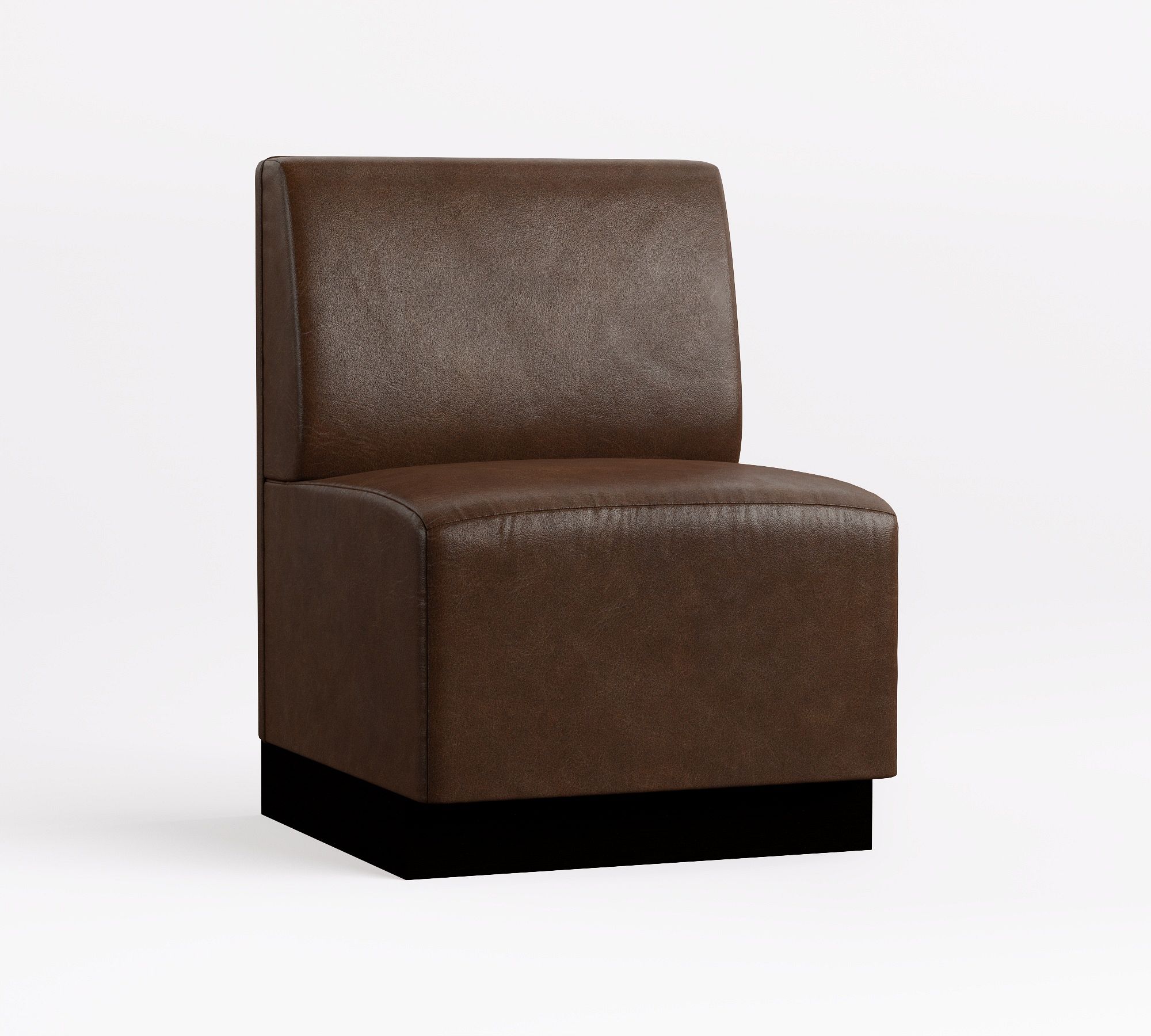 Close up of brown leather chair with smooth surface