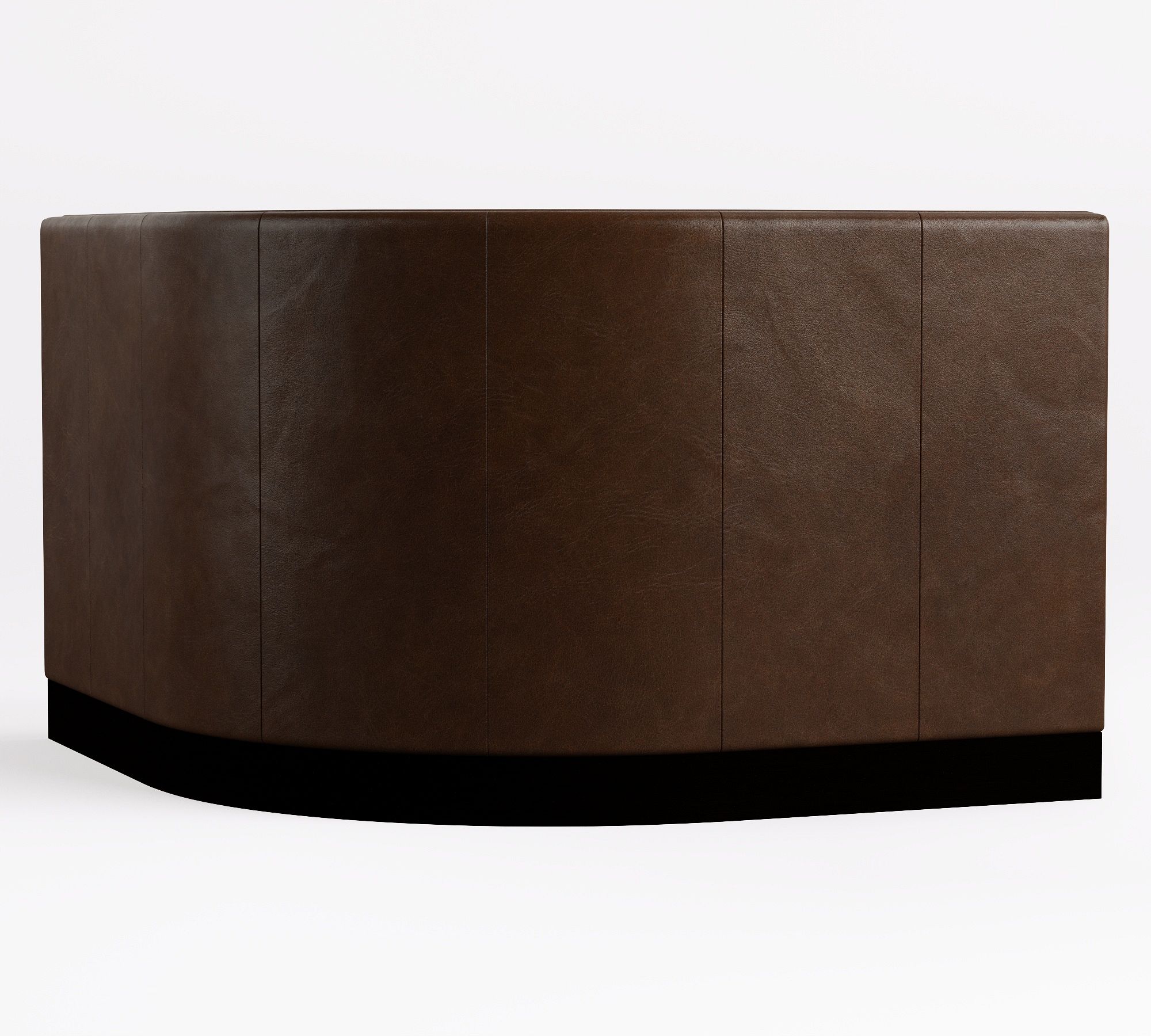 Back panels and curved bottom of banquette