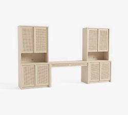 Marina Grand Cane Console Desk with Storage (126")