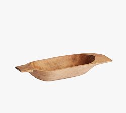 Open Box: Antique Wooden Dough Bowl, Small (22"-27")