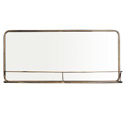 Open Box: Cosette Mirror With Shelf, 36" X 16" - Brass