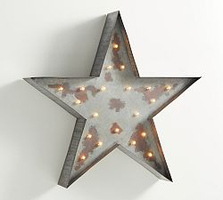 Open Box: Galvanized Marquee Star, Large - Silver