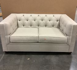 Open Box: Chesterfield Square Arm Loveseat (68.5") - Performance Textured Weave Sand