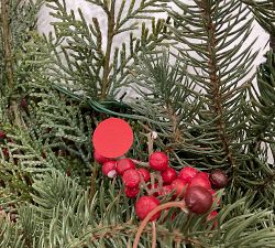 Open Box: Faux Lit Red Berry Avant-Garde Wreath (48") - Red