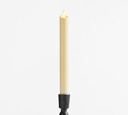 Open Box: Premium Flickering Flameless Wax Taper Candle (8'H) - Natural