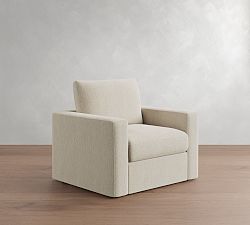 Open Box: Westwood Square Arm Chair - Sunbrella® Performance Slub Tweed Pebble