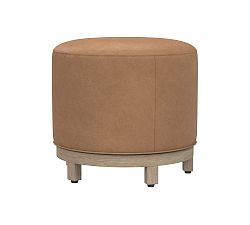 Open Box: Jake Leather Swivel Stool - Churchfield Taupe, Seadrift