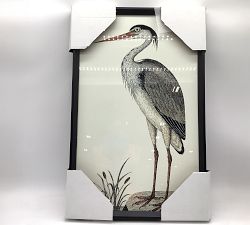 Open Box: Potted Heron Framed Print, Print #2 (19.25" x 30.25") - Matte Black