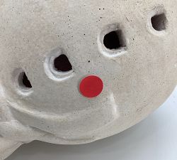 Open Box: Terracotta Snowman, Large (15" H) - White