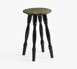 Chris Loves Julia Green Marble Top Accent Table (14")
