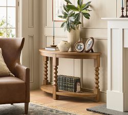 Chris Loves Julia Stacked Ball Demilune Console Table (50")