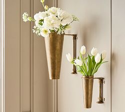 Chris Loves Julia Wall-Mounted Brass Vase