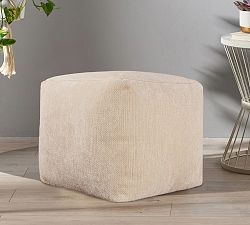 Open Box: Witt Pouf (18" Sq) - Ivory