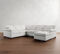 York Roll Arm Deep Seat 4-Piece Chaise Sectional (122")