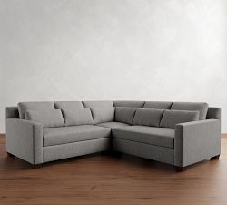 York Square Arm Deep Seat 3-Piece L-Shaped Sectional (98")