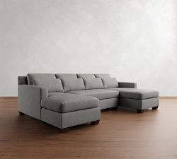 York Square Arm Deep Seat Double Chaise Sectional (107"&ndash;127")