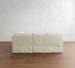 York Roll Arm Slipcovered 3-Piece Sectional (93")
