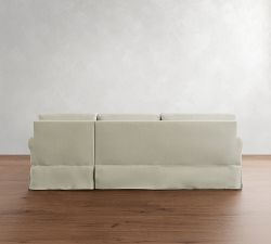 York Roll Arm Slipcovered Chaise Sleeper Sectional (119")