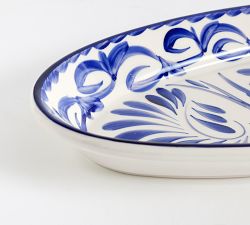 Puebla Porcelain Slim Oval Serving Platter