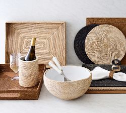 Tava Handwoven Rattan Square Placemats