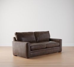 Pearce Square Arm Leather Sofa (64"&ndash;91")