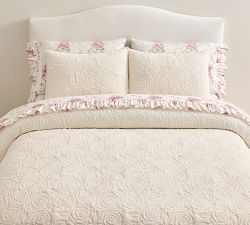 LoveShackFancy Rosette Velvet Quilted Sham