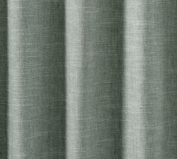 Custom Emery Linen Blackout Curtain - Mineral Blue