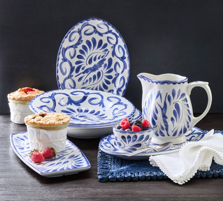 Puebla Porcelain Pitcher | Pottery Barn