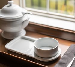 BIA White Porcelain Soup &amp; Sandwich Plate - Set of 4