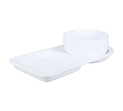 BIA White Porcelain Soup &amp; Sandwich Plate - Set of 4