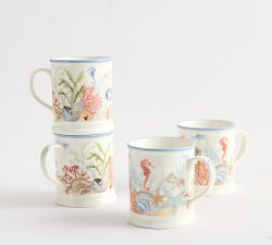 Enchanted Sea Stoneware Mugs - Set of 4