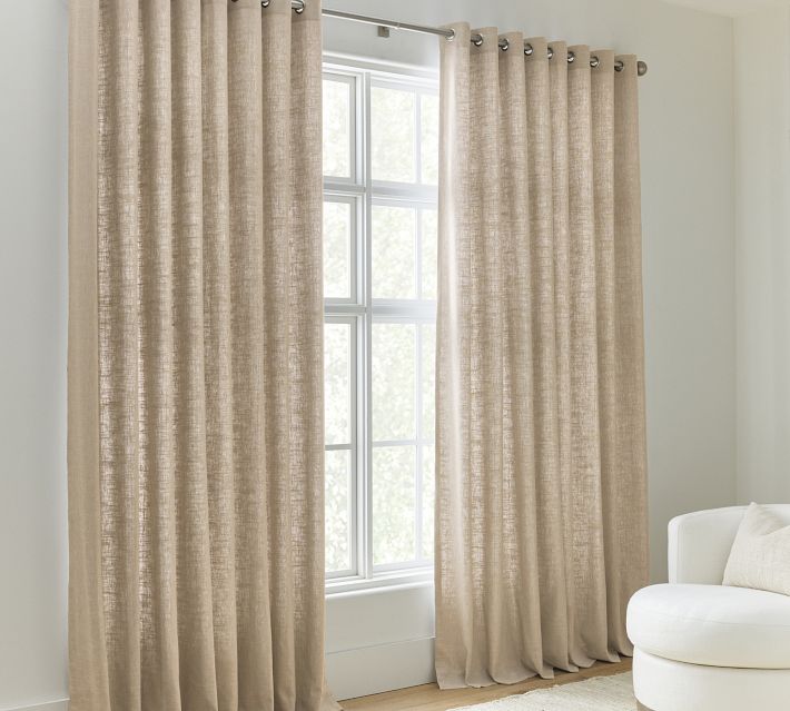 Rideaux Drapés Pottery Barn – Lin Et Coton Doublé – Blanc – Panneaux 50x84 In – Lot De 4