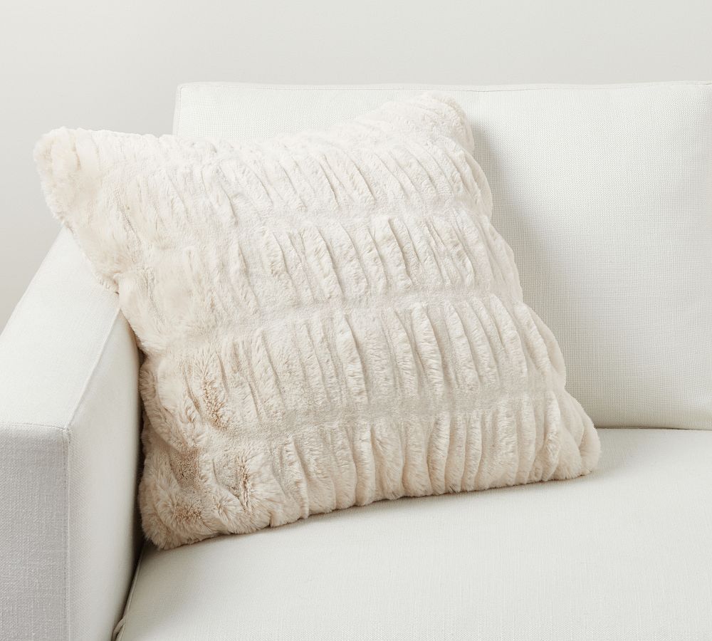 Faux Fur Ruched Pillow Cover by Pottery Barn