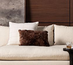 Gretel Patchwork Shearling Lumbar Pillow