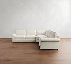 PB Comfort Roll Arm 3-Piece L-Shaped Wedge Sleeper Sectional (121")