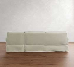 York Roll Arm Deep Seat Slipcovered Chaise Sectional (86"&ndash;117")