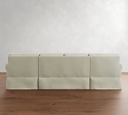 York Roll Arm Deep Seat Slipcovered Double Chaise Sectional (109"&ndash;129")