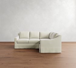 York Slope Arm Slipcovered 3-Piece Sectional (92")