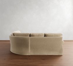 Buchanan Roll Arm Slipcovered 3-Piece L-Shaped Curved Wedge Sectional (100")