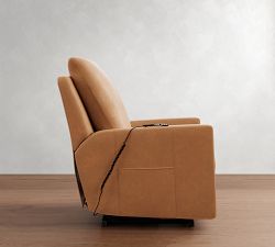 Ayden Square Arm Leather Power Lift Recliner with Massage &amp; Heat