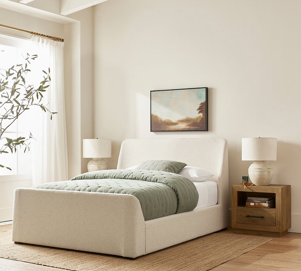 Layton Upholstered Sleigh Bed by Pottery Barn