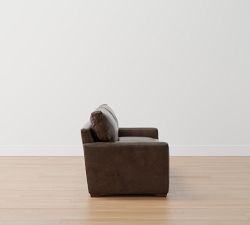 Pearce Square Arm Leather Sofa (64"&ndash;91")