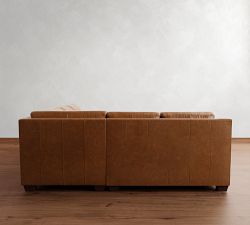 York Slope Arm Leather 3-Piece L-Shaped Sectional (94")