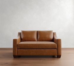 York Slope Arm Leather Sofa (60"&ndash;95")