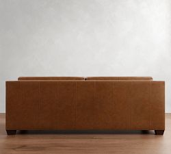 York Slope Arm Leather Sofa (60"&ndash;95")