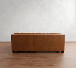 York Square Arm Leather 3-Piece Sectional (94")