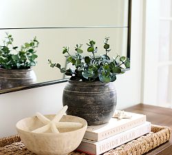 Faux Potted Silver Dollar Mini Eucalyptus