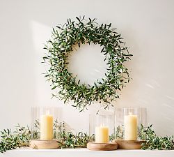 Faux Olive Wreath &amp; Garland