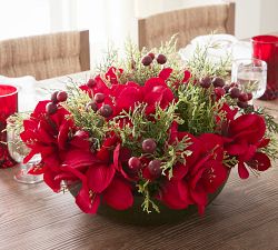 Faux Composed Red Amaryllis