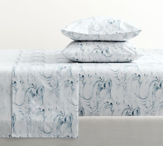 Stinson Wave Percale Sheet Set by Pottery Barn